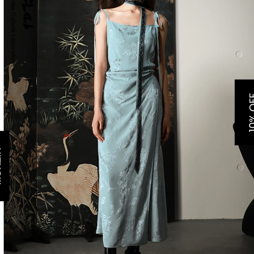 Silk jacquard maxi dress